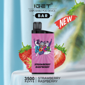 iget bar strawberry raspberry 3500 puffs disposable vape