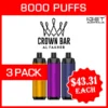 ALFAKHER CROWN BAR – 8000 PUFFS – 3 PACK import placeholder for 3213